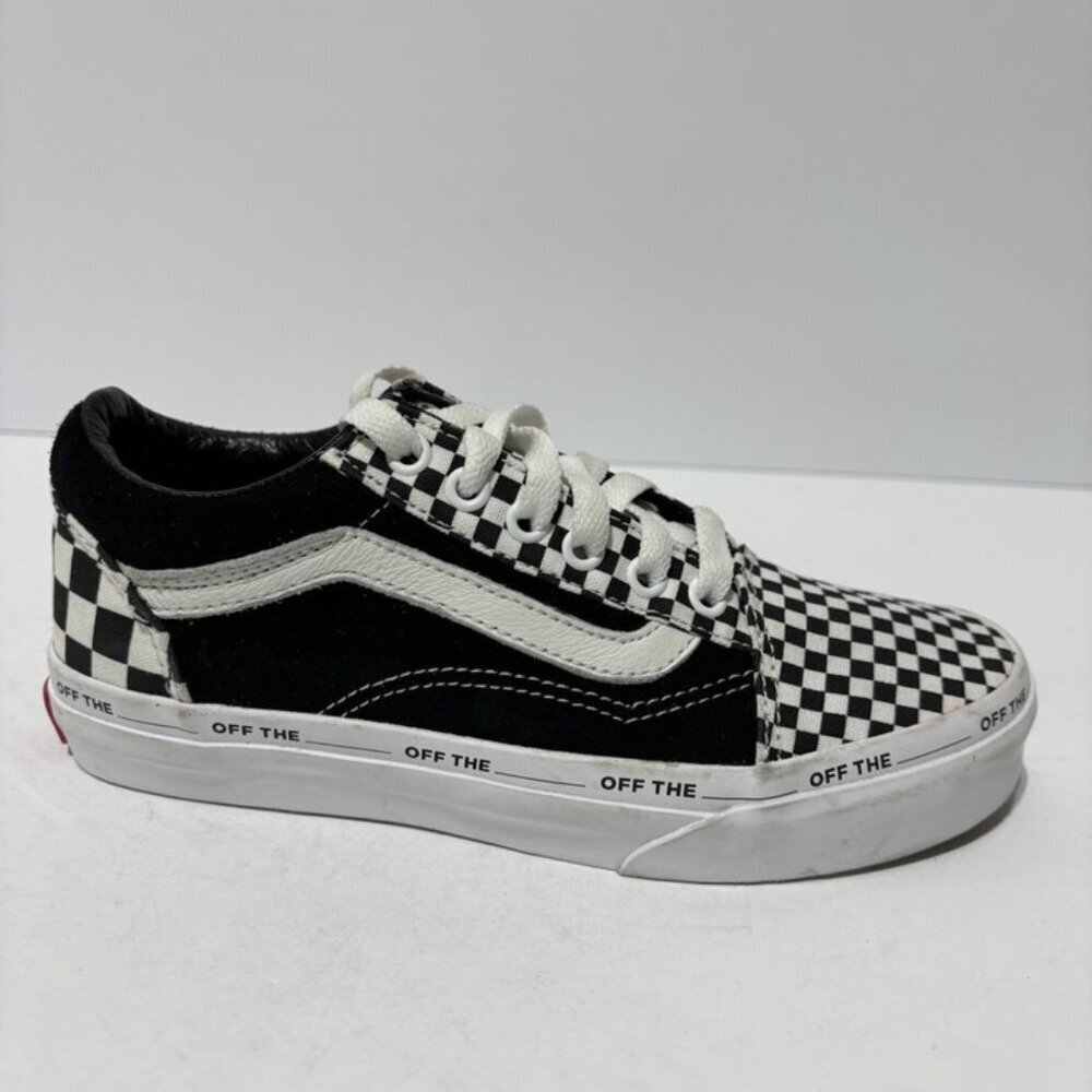 Vans Kids’ Old Skool Checkerboard Disarray Shoes, Boys’ Size 2 M